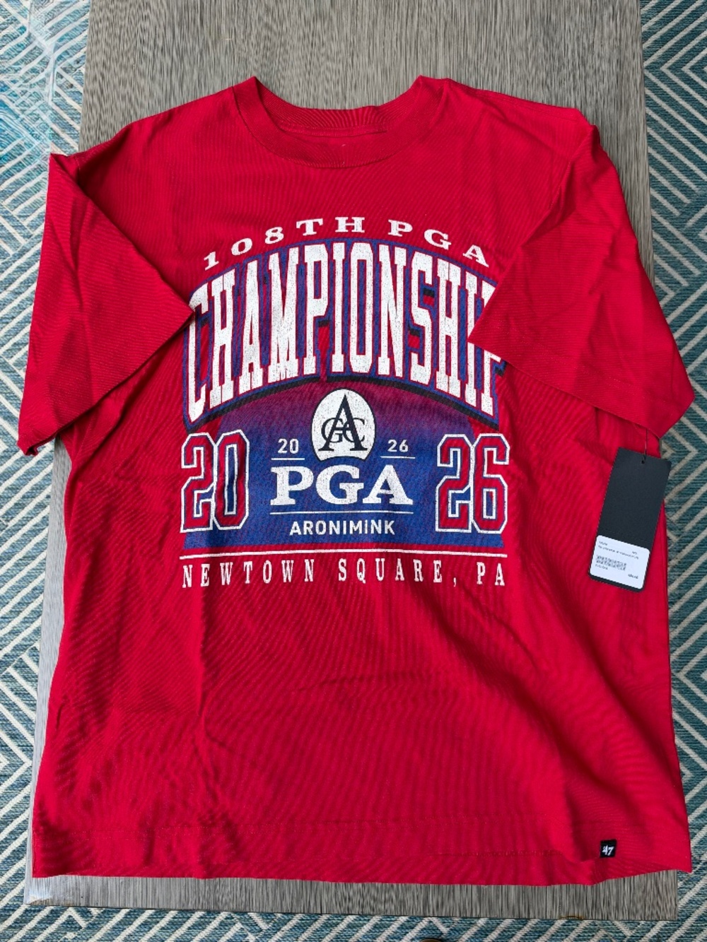 NWT '47 Brand 2026 108th PGA Championship T-Shirt Aronimink Red XL